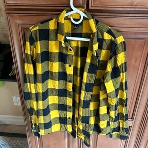 Yellow and Black Plaid Men's Shirt